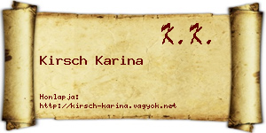 Kirsch Karina névjegykártya